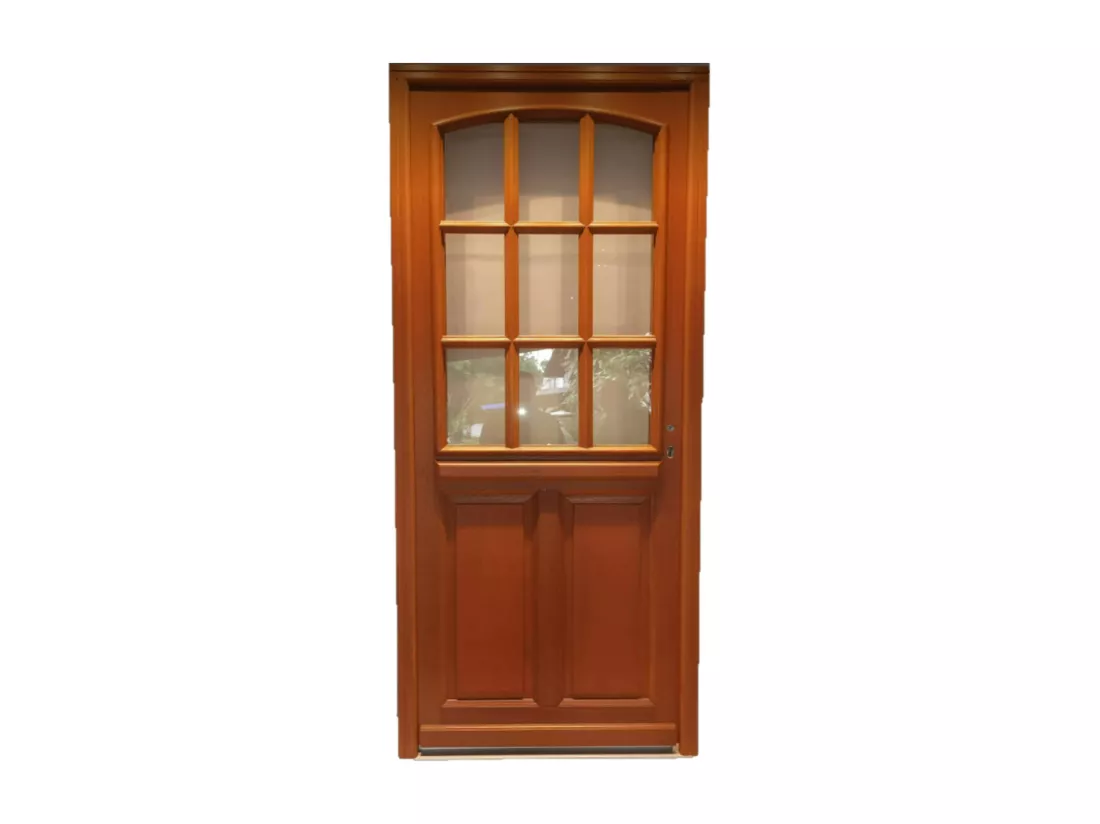 Porte D'Entrée Bois Vitrée, Agatha, H,215Xl,80 P,Gauche Cote Tableau