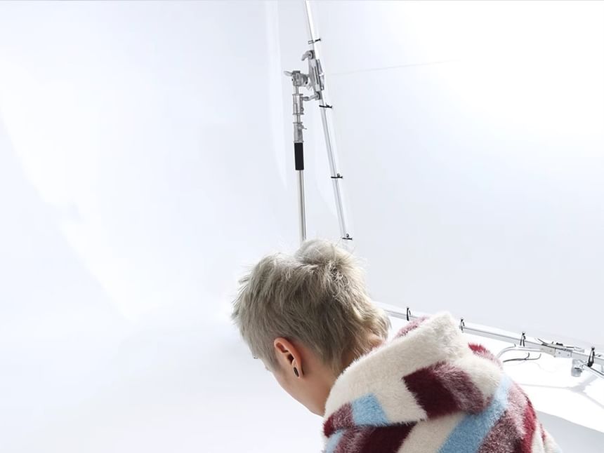 Zoslane - Kleurblok Fluffy gebreide hoodie