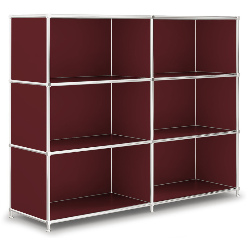 Highboard VEROM, 6 Fächer, rot