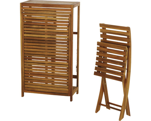 Siena Garden 2-zits balkonset bestaande uit: 2 stoelen, tafel, naturel hout
