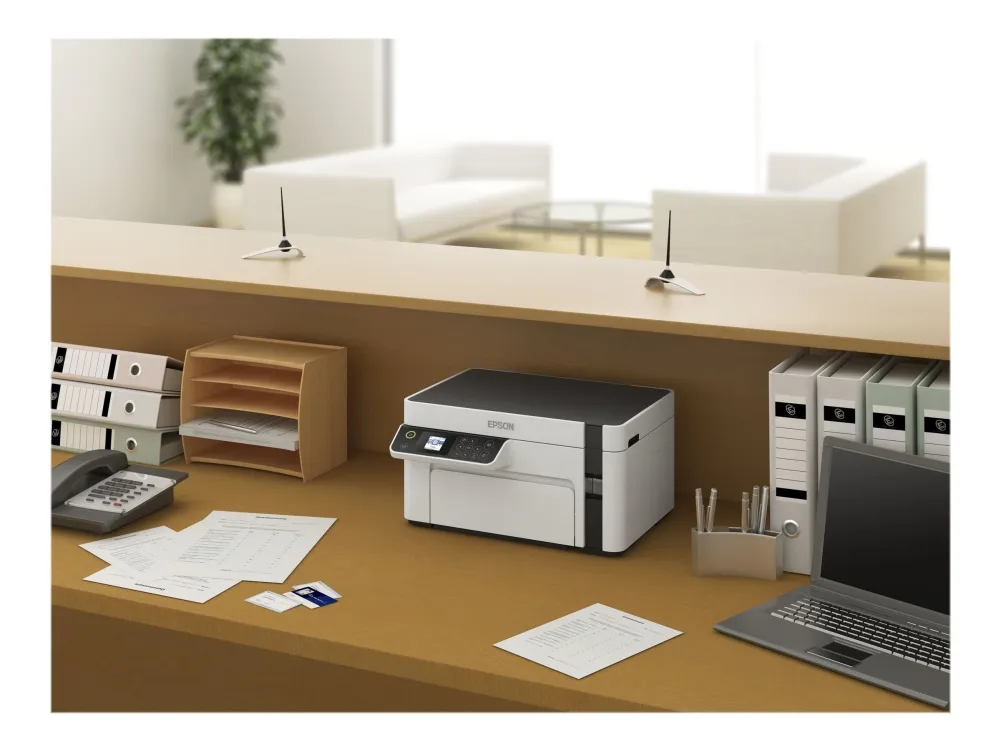 Epson EcoTank ET-M2120 - Multifunktionsprinter - S/H - blækprinter - A4/Legal (medie) - op til 15 spm (udskriver) - 150 ark - USB, Wi-Fi - hvid