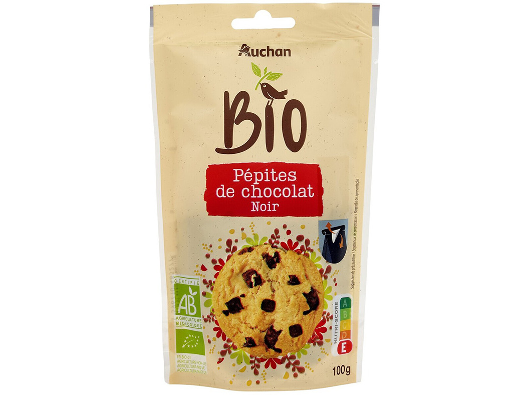 PEPITAS DE CHOCOLATE AUCHAN BIO 100G