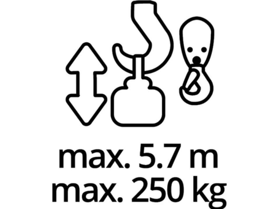 Einhell TC-EH 250, Kabelreb hejseværk, 12 m, 125 kg, 250 kg, 11,5 m, 5,7 m