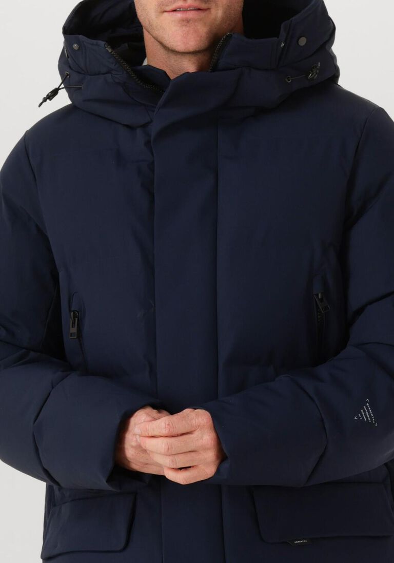 donkerblauwe krakatau gewatteerde jas 125200042