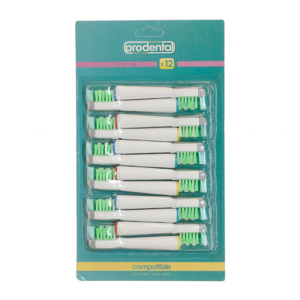 Prodental x12 Brossettes de Rechange Rotative Prodental Tri Action