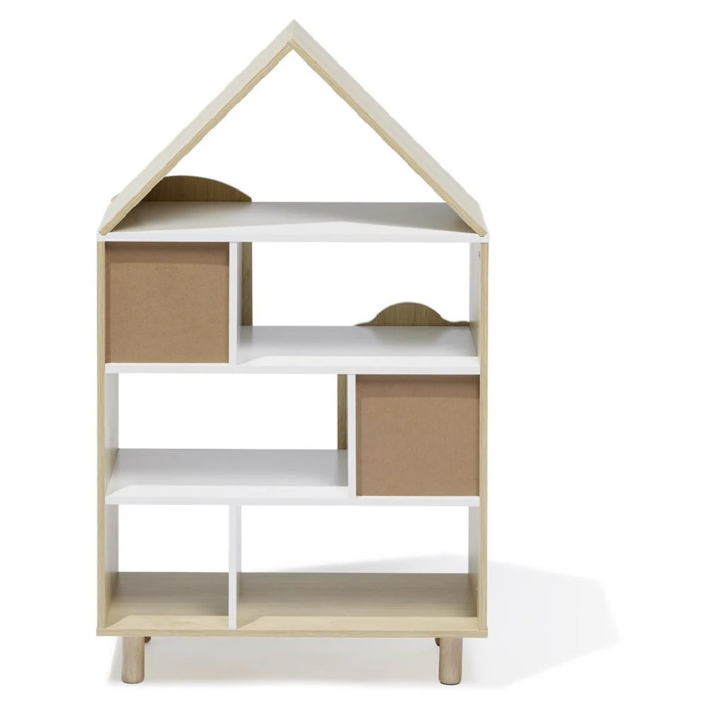 Étagère enfant 7 cases design nuage arc en ciel - L60,5xP30xH100 cm