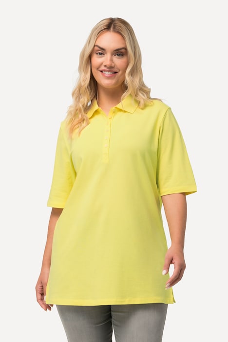 Poloshirt, Piqué, Polokragen, Samt-Knopfleiste, Halbarm