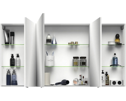 Jungborn spiegelkast VENTITRE 140 x 17 x 70,3 cm wit hoogglans 3-deurs J850.091450