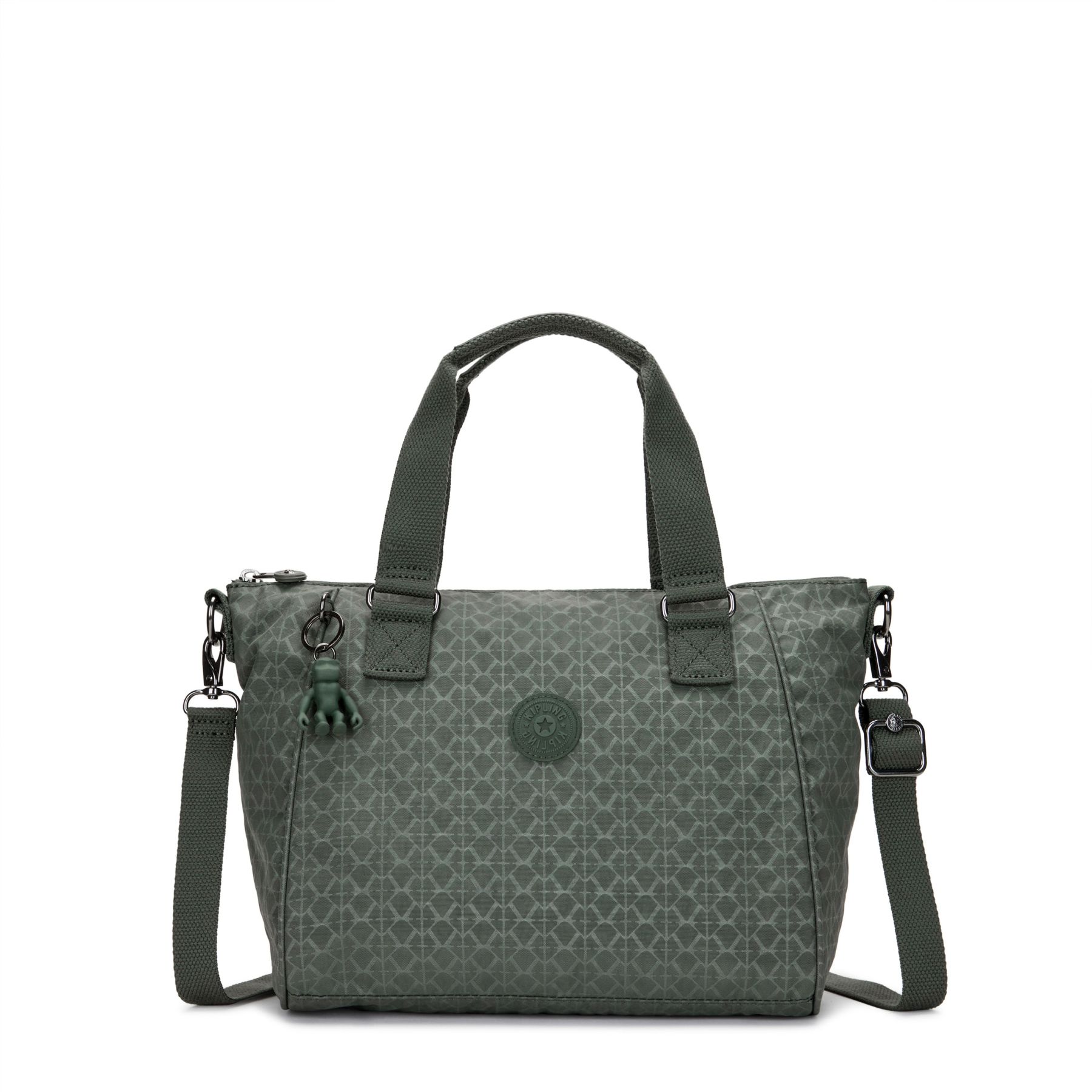 AMIEL Sac à Main Medium Avec Bretelle Amovible - Sign Green Embosse