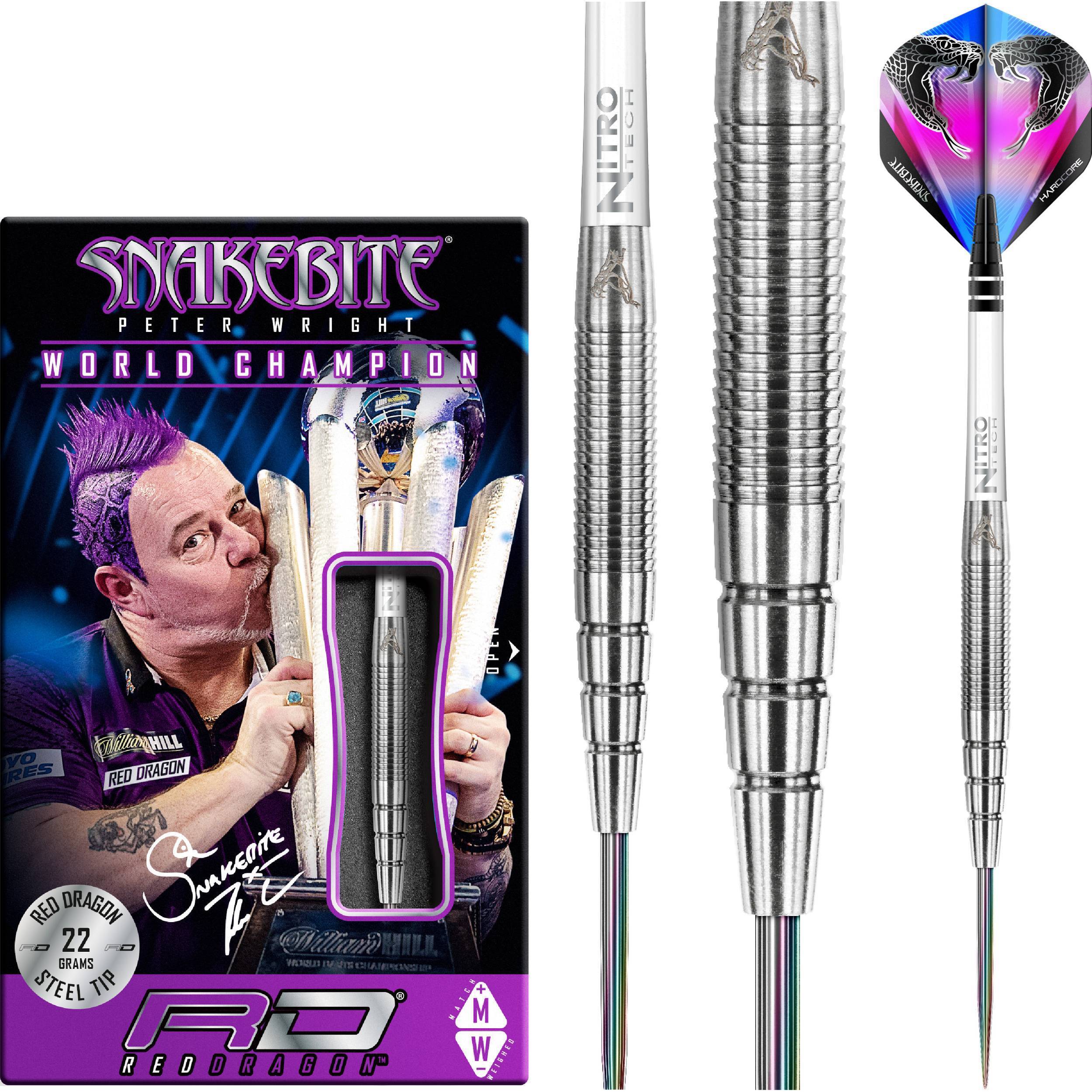 Red Dragon - Peter Wright - PL15 Silber - Steeldart