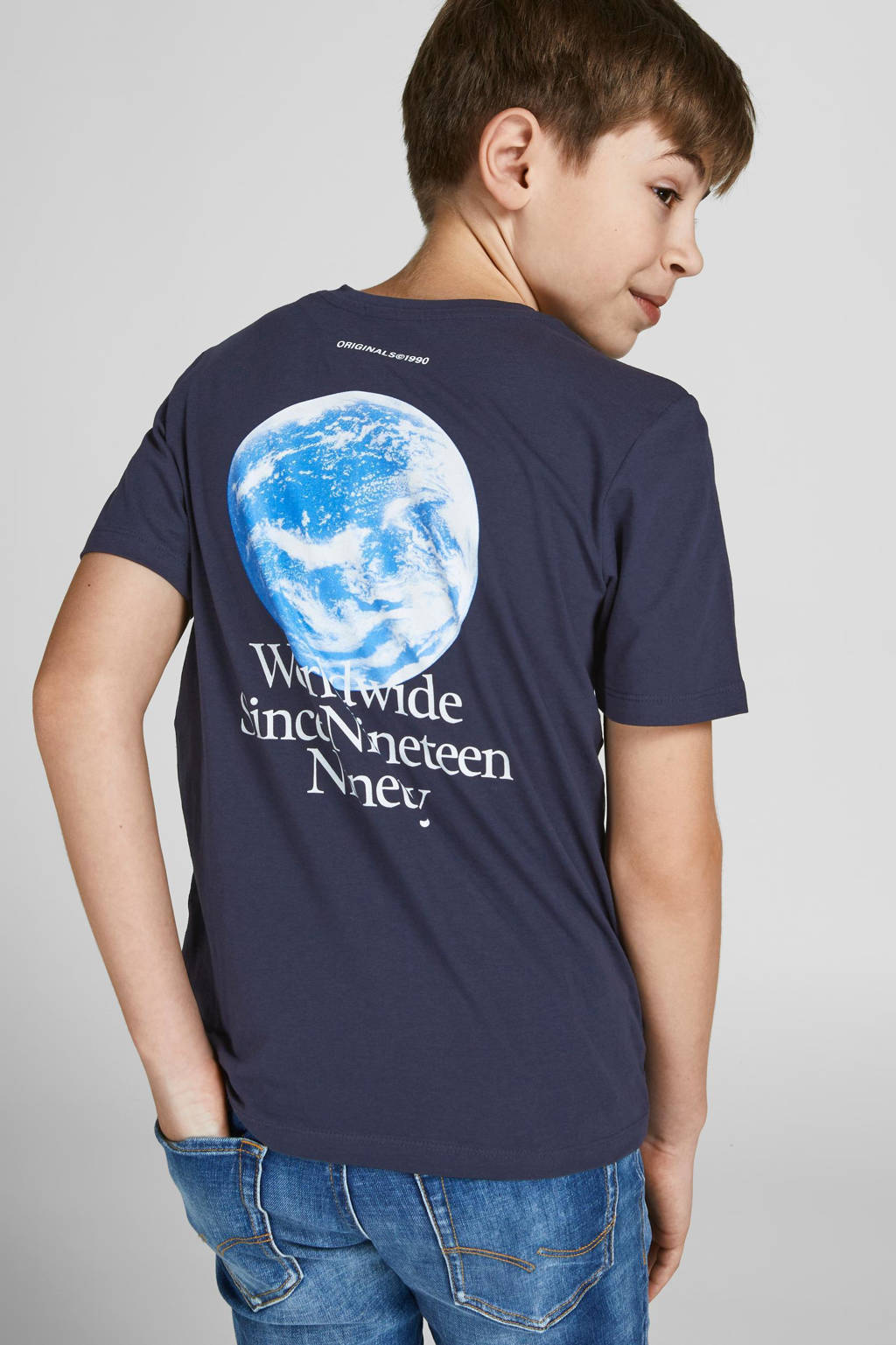 JACK & JONES T-shirt JORWORLDWIDE donkerblauw