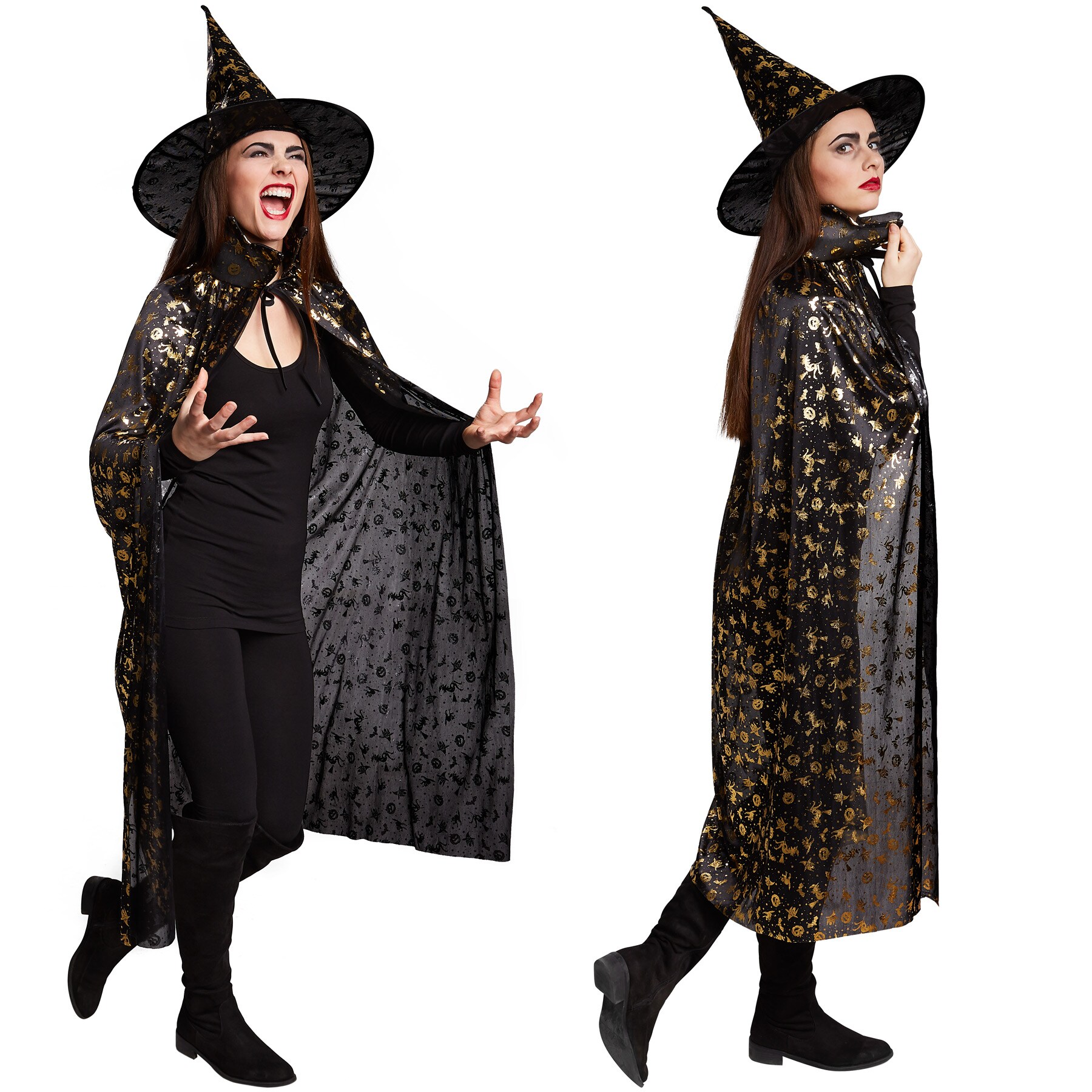 tectake® Unisex Erwachsene Set Hut und Umhang Halloween