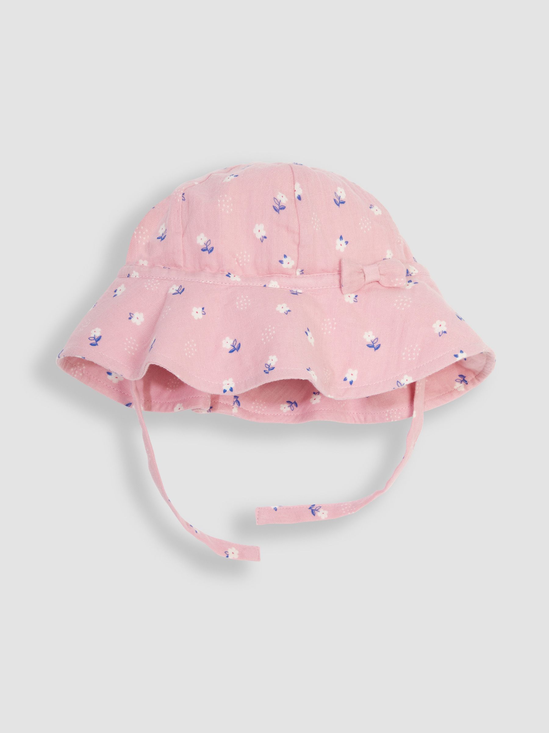 Roze bloemen - JoJo Maman Bébé - 2-delige set van jumpsuit en muts van kaasdoek