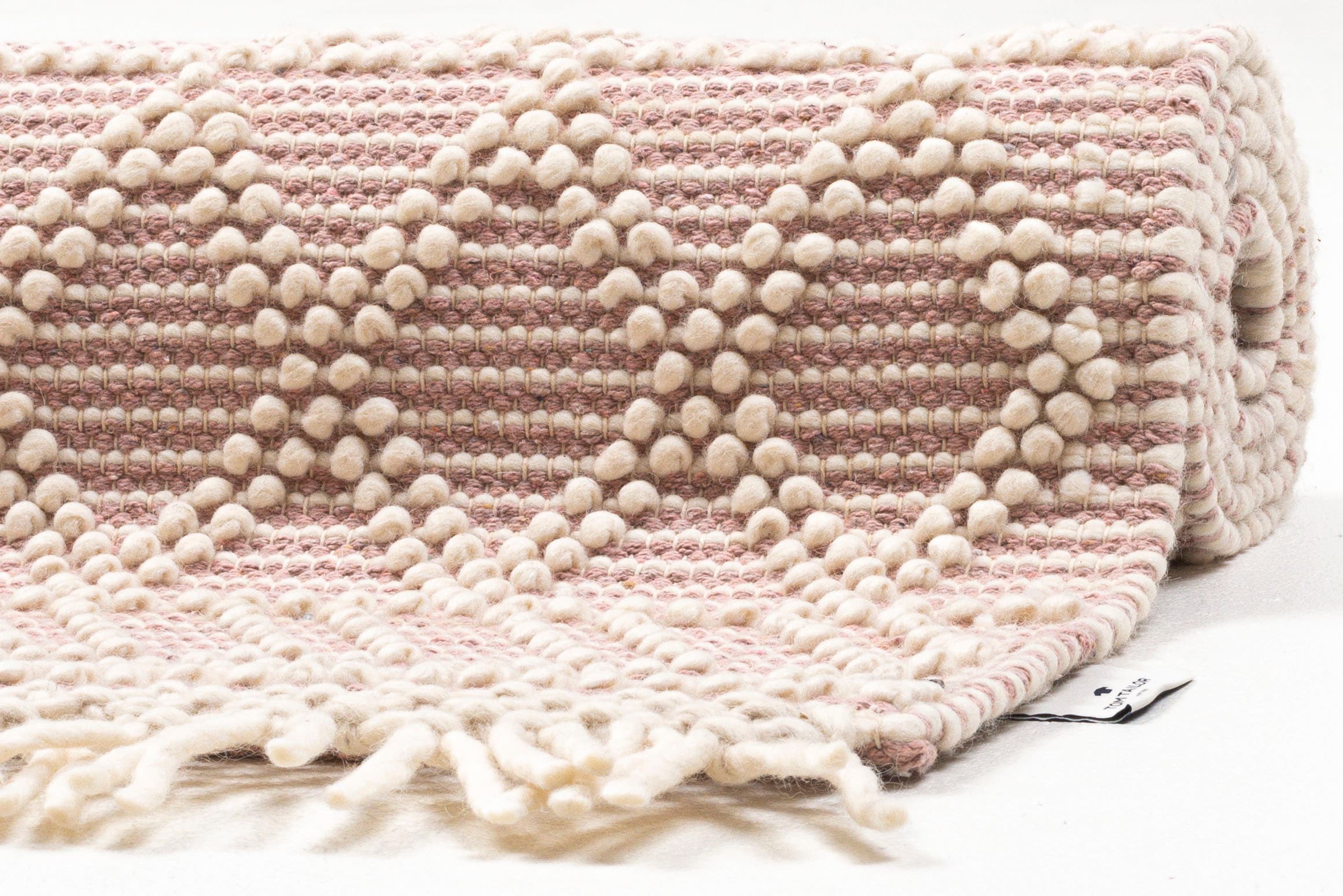 TOM TAILOR HOME Teppich »Colored Macrame« rechteckig 10 mm Höhe Handweb Teppich, reine Wolle, handgewebt, mit Fransen, Scandi Design