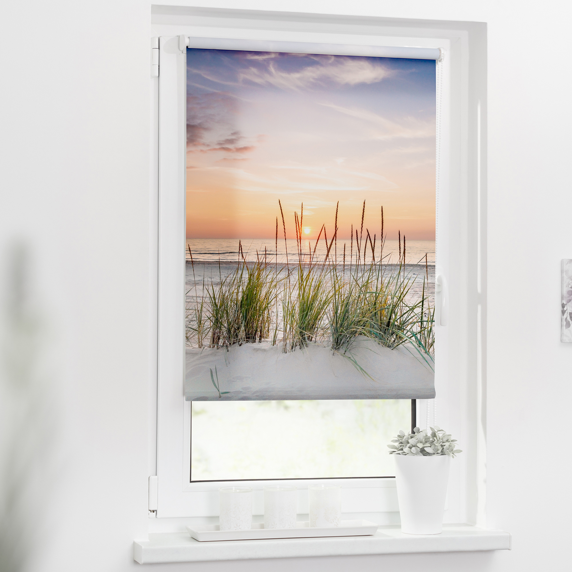 LICHTBLICK Klemmrollo NORDSEESTRAND - bunt - 45x150 cm