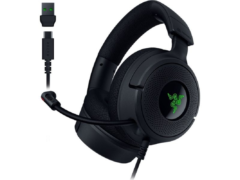 Razer Headset Kraken V4 X Schwarz Kabelgebundenes Over-Ear Gaming Headset mit RGB-Beleuchtung