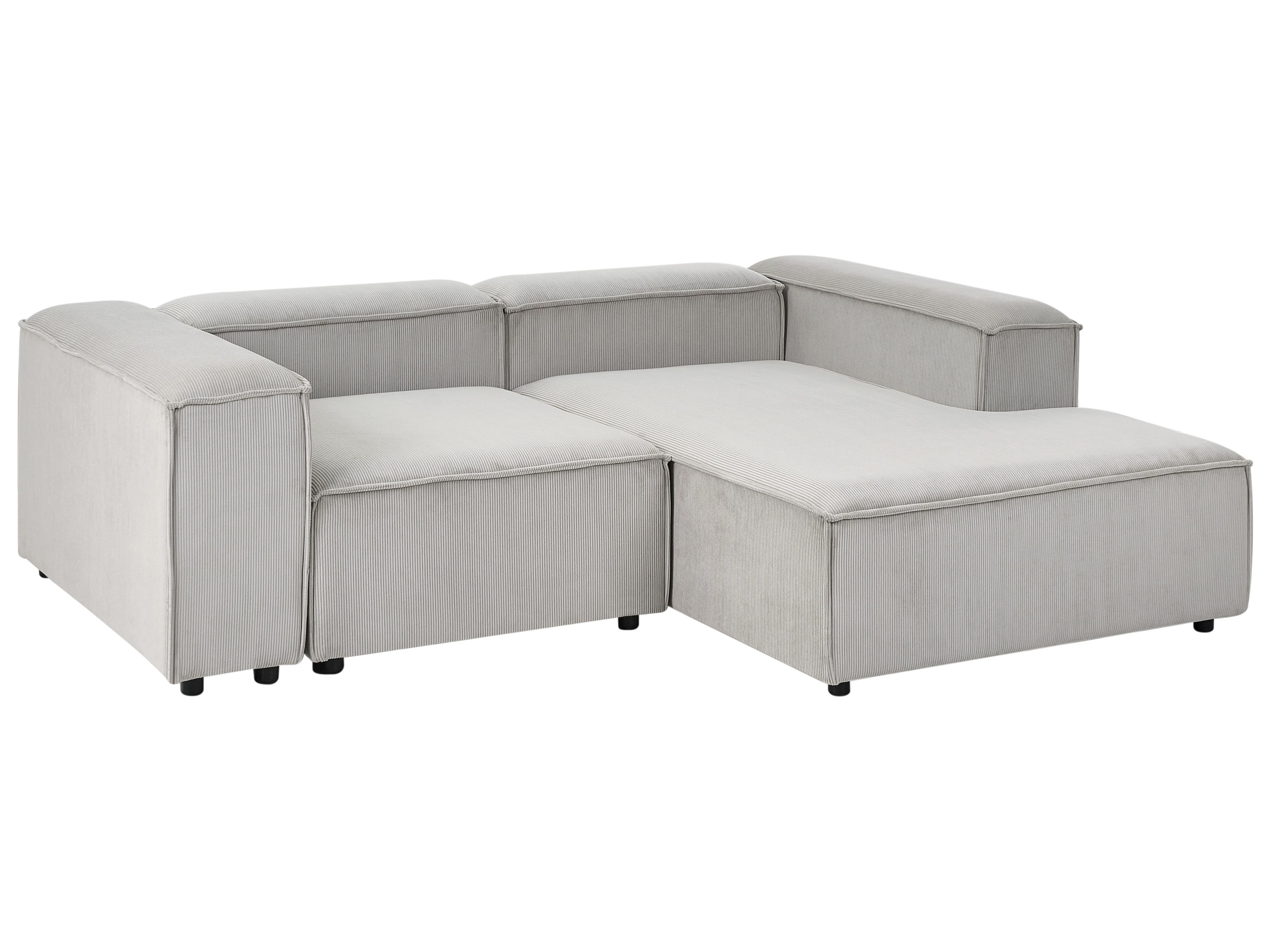 Modulaire hoekbank 3-zits ARDAL Corduroy Taupe met ottomaan linkszijdig