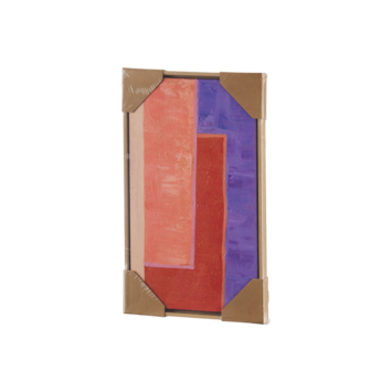 Wanddecoratie paars oranje 30x30x3,5cm