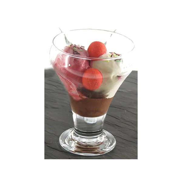Coffret 6 coupes à glace et 6 grandes cuillères coudées Lebrun