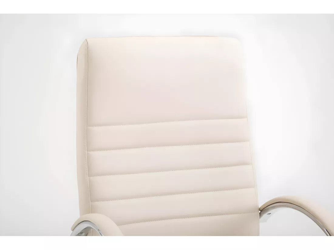 Chaise de bureau - Similicuir & Métal chromé - Crème - Valais