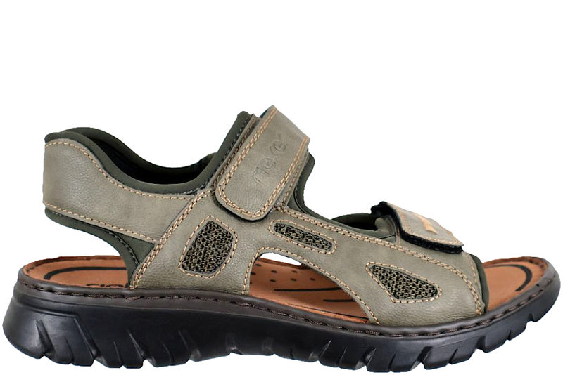 RIEKER SANDAL I GRØNT TEKSTIL