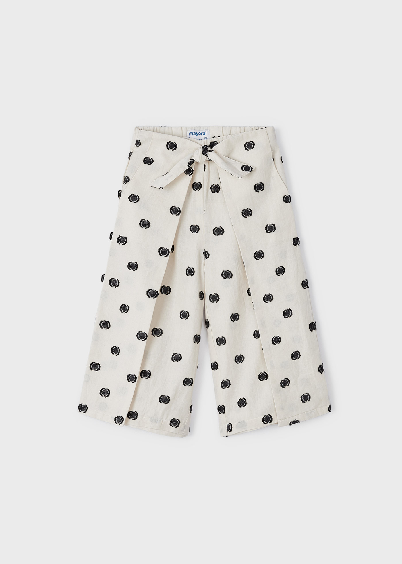 Calças cropped de algodão estampadas para meninas