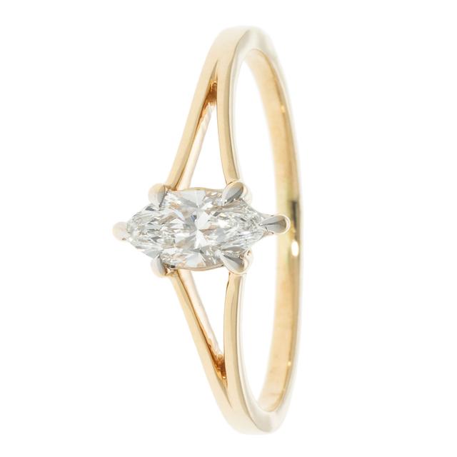 Solitär-Ring, Marquise Diamant, SI, 0,50 ct.