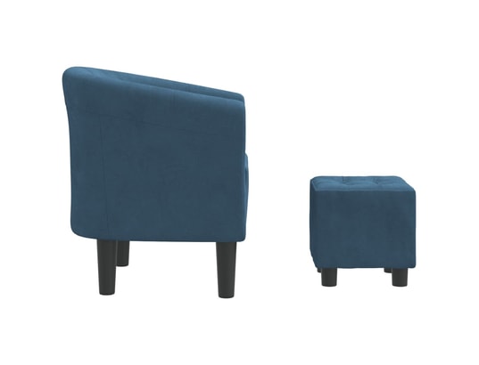 VIDAXL - Fauteuil cabriolet avec repose-pied bleu foncé velours