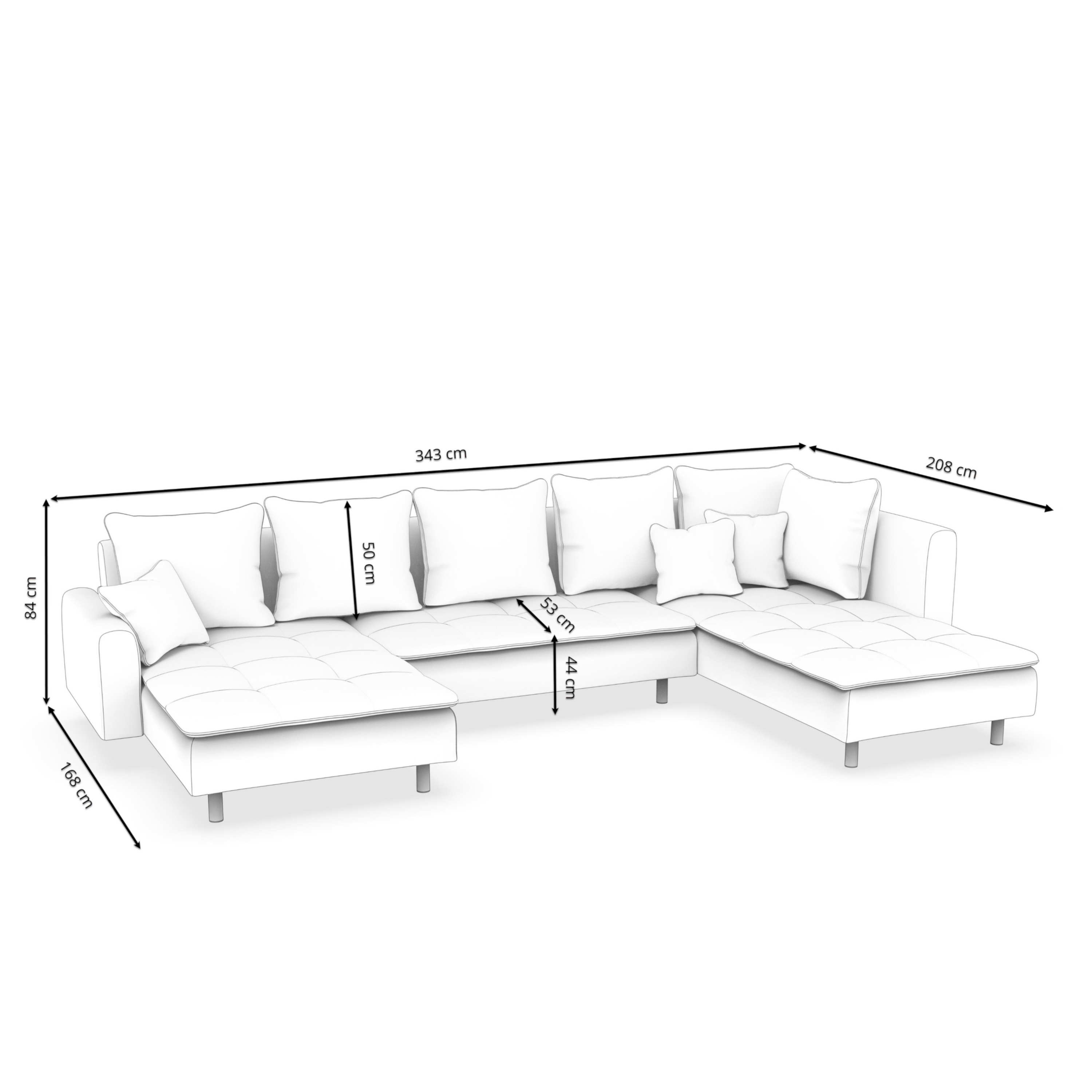 Ecksofa VEGAS anthrazit/weiss