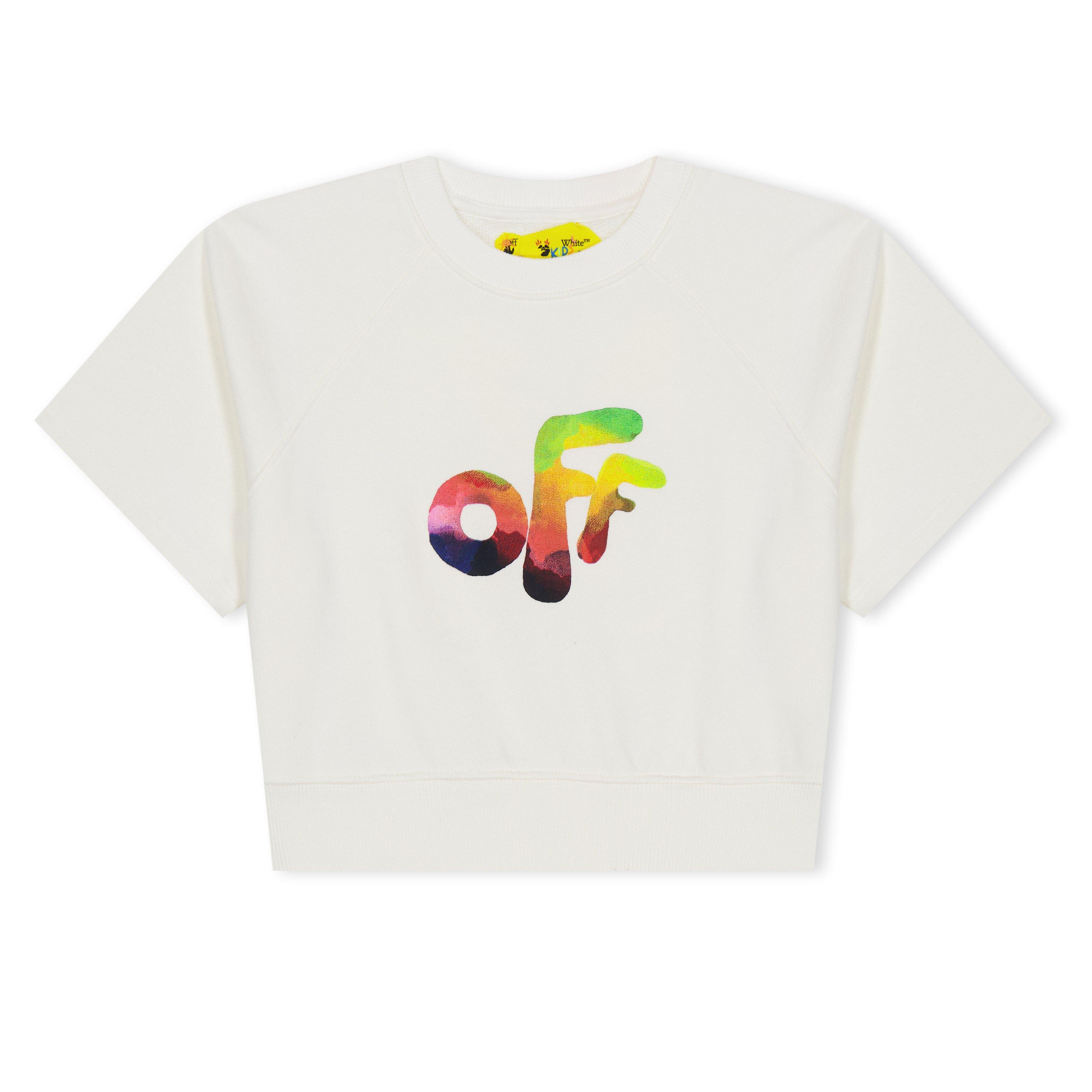 Off White Crop Crew T Shirt Infants