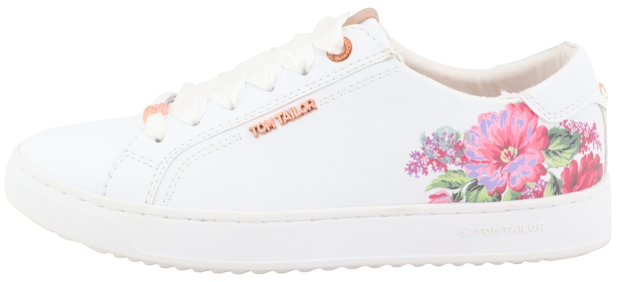 TOM TAILOR Plateausneaker  mit buntem Blütenprint, Freizeitschuh, Halbschuh, Schnürschuh