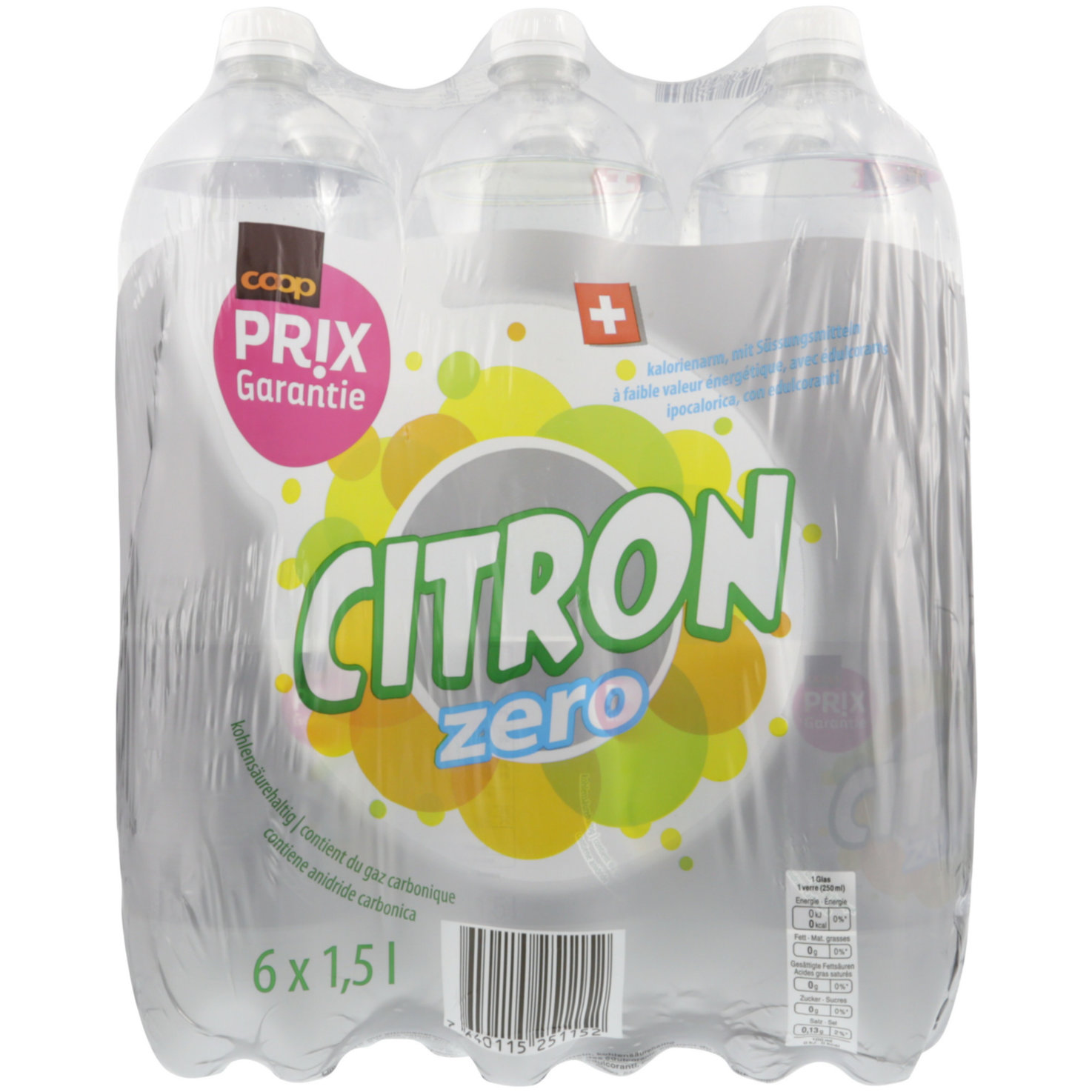 Prix Garantie Citron Zero 6x1.5l