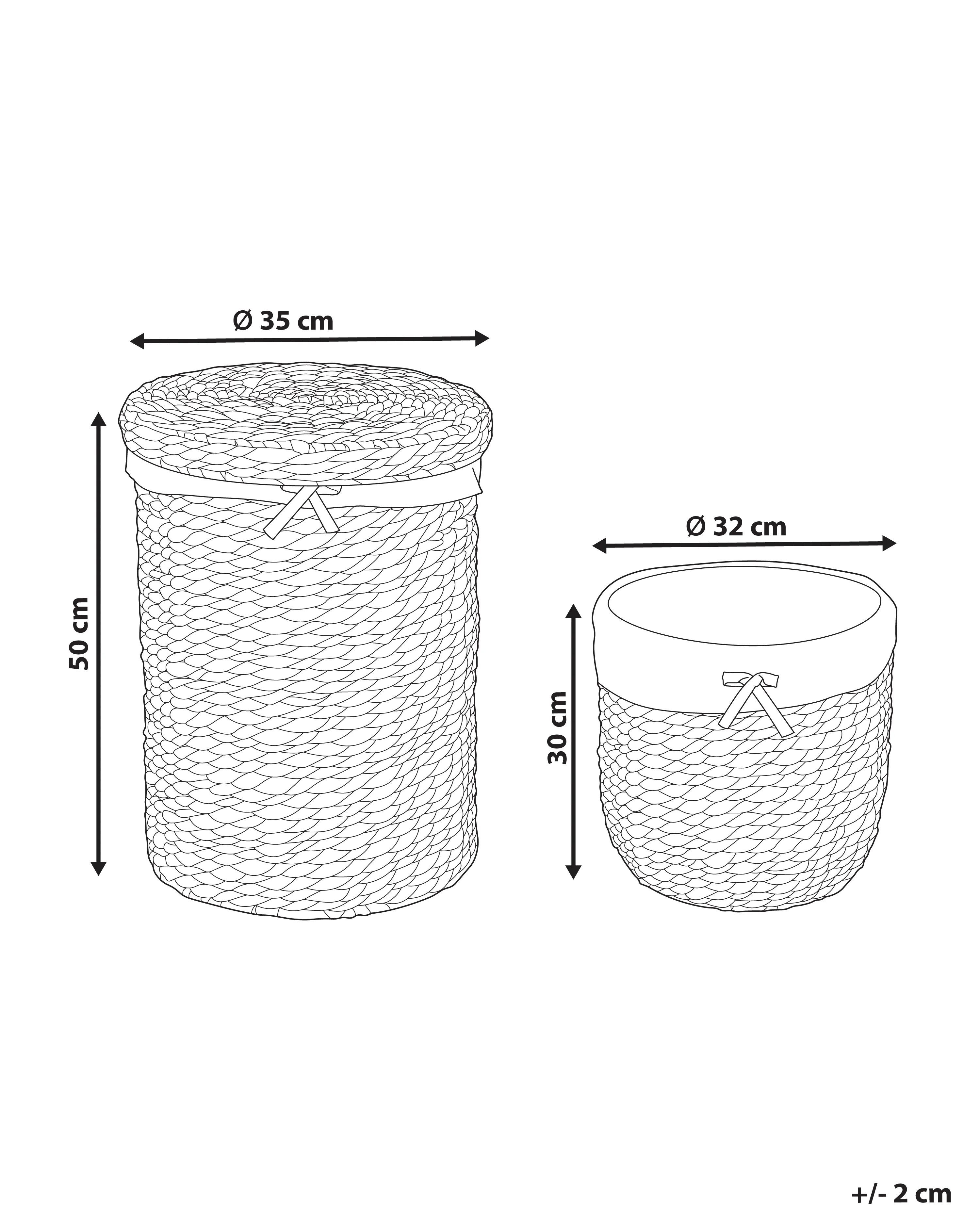 Set van 2 manden DANANG Wicker Natuurlijk 31/61 L
