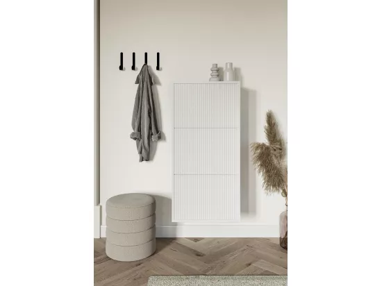 Meuble à chaussures suspendu 50x30x125 cm - blanc - VELDIO