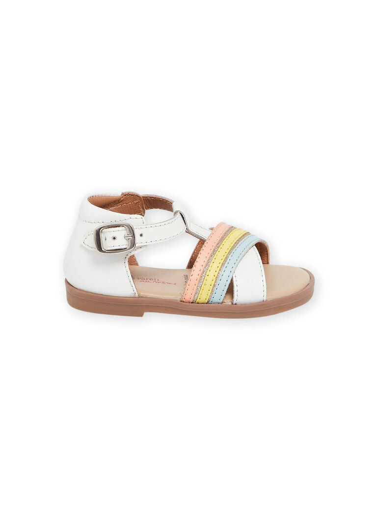 Sandales blanches en cuir