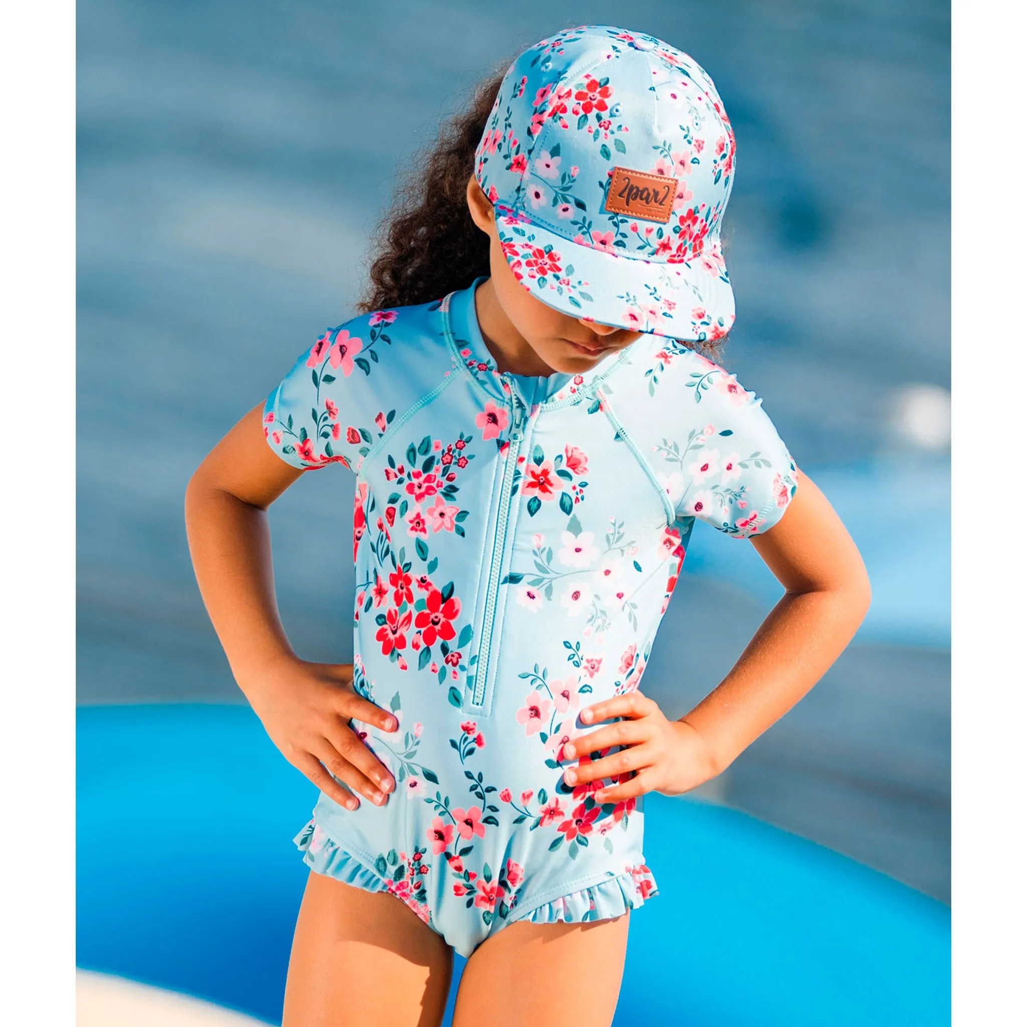 Deux par Deux Maillot UV Une Pièce Fleurs 2-6ans