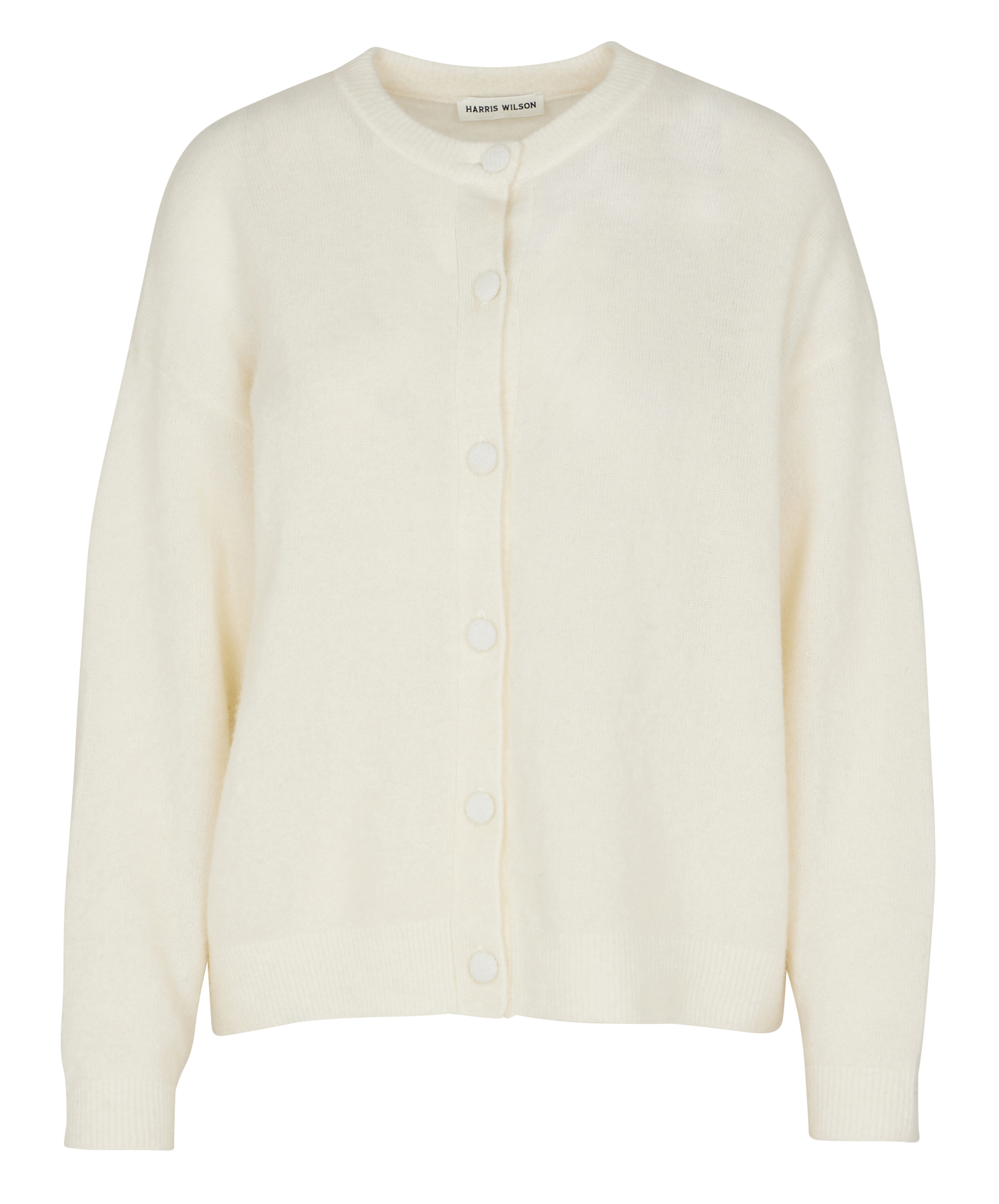 EMMANUELLE - Gilet boutonné en laine mélangé | Blanc