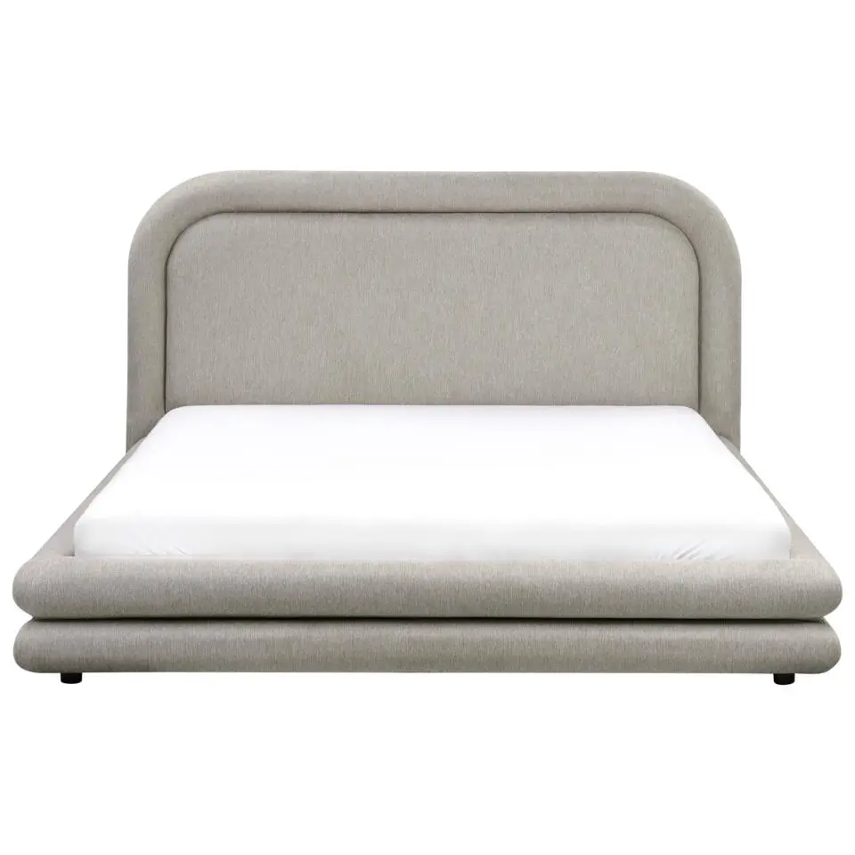 LAVARDENS - Bed - Taupe - 160 x 200 cm - Kunstlinnen