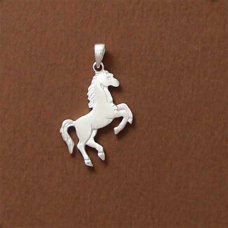 Pendentif cheval sauvage tendance - Argent massif
