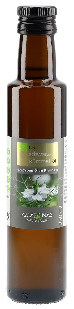 AMAZONAS schwarzkümmelöl 100 %<br>250 ml, Flasche, Öl, rein kaltgepresst Ägypten