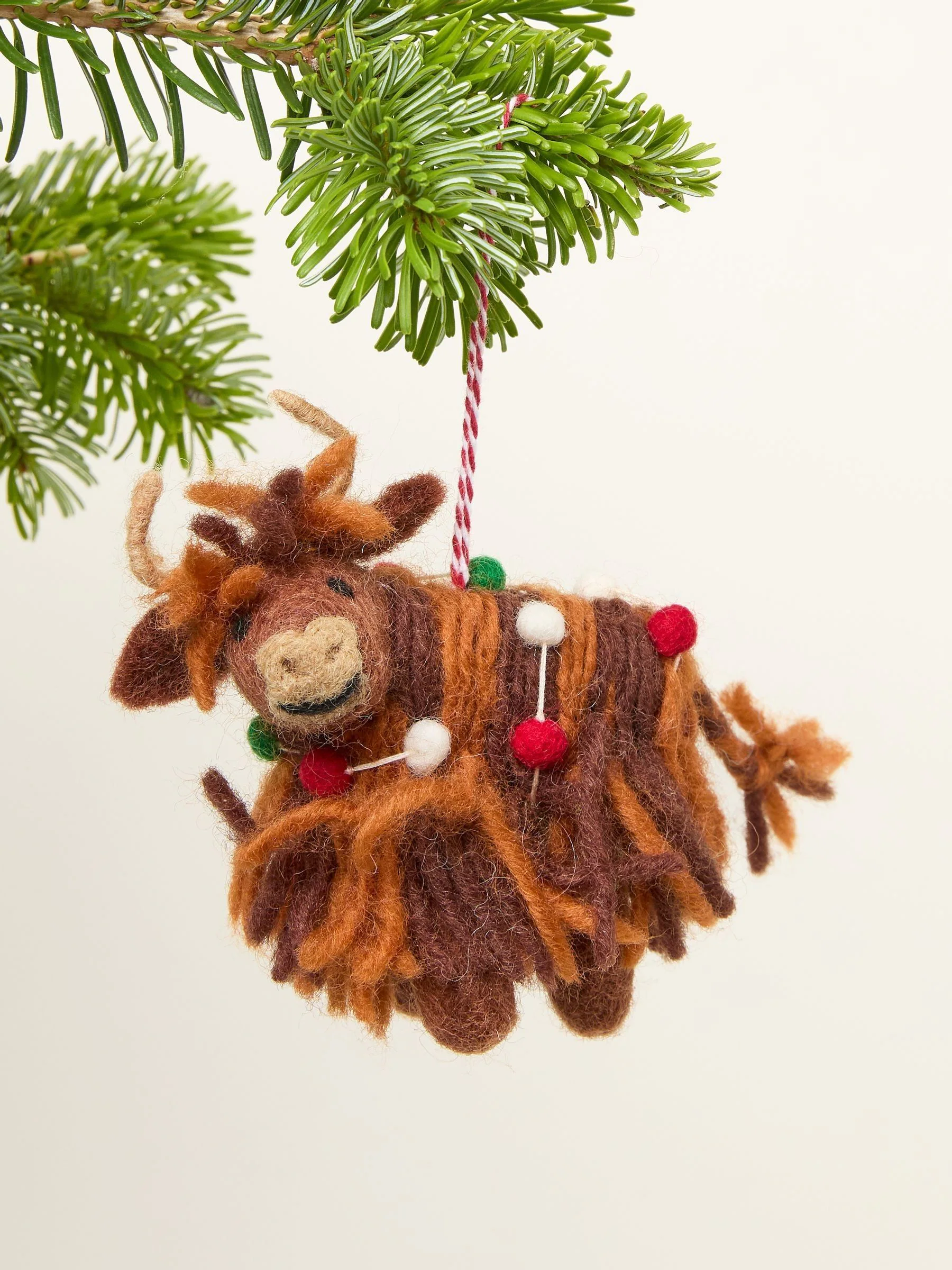 FatFace Felt Highland Cow Decoration