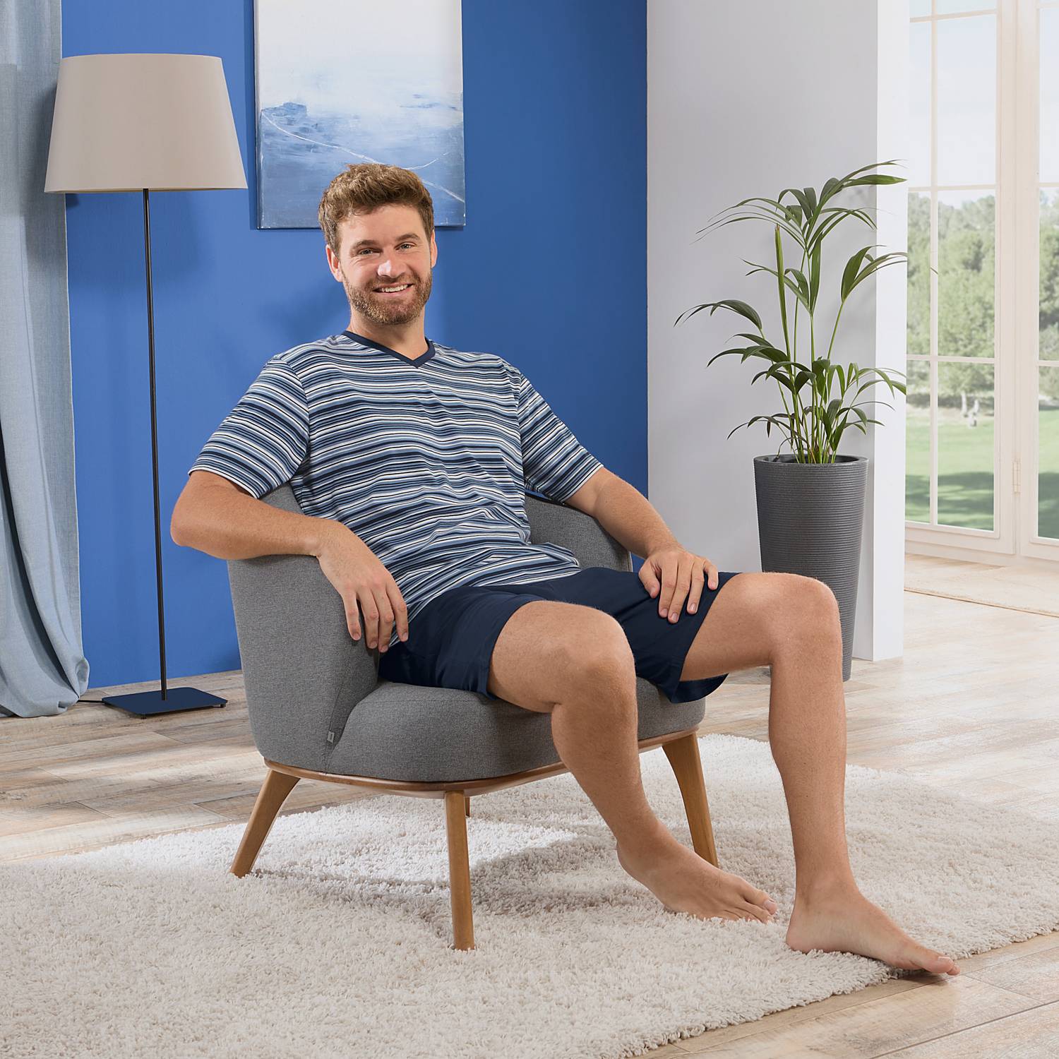 REDBEST Mix & Match Single-Jersey Herren-T-Shirt geringelt