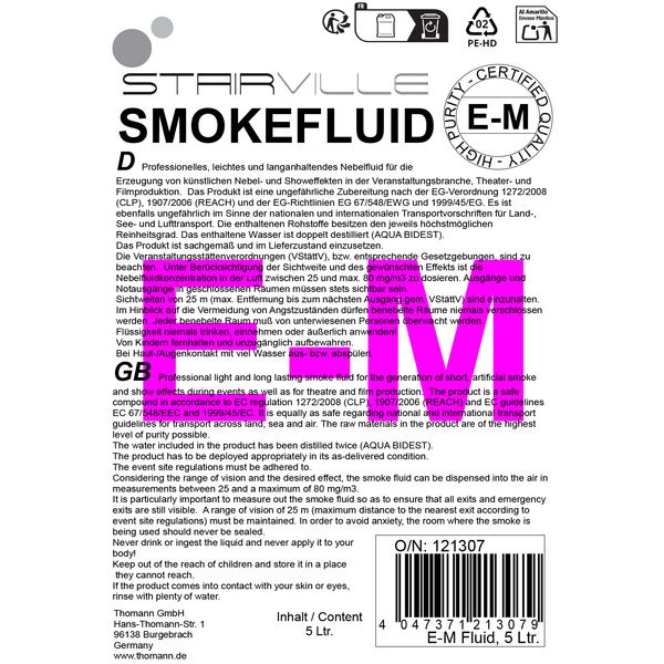 Stairville E-M 5l Nebelfluid