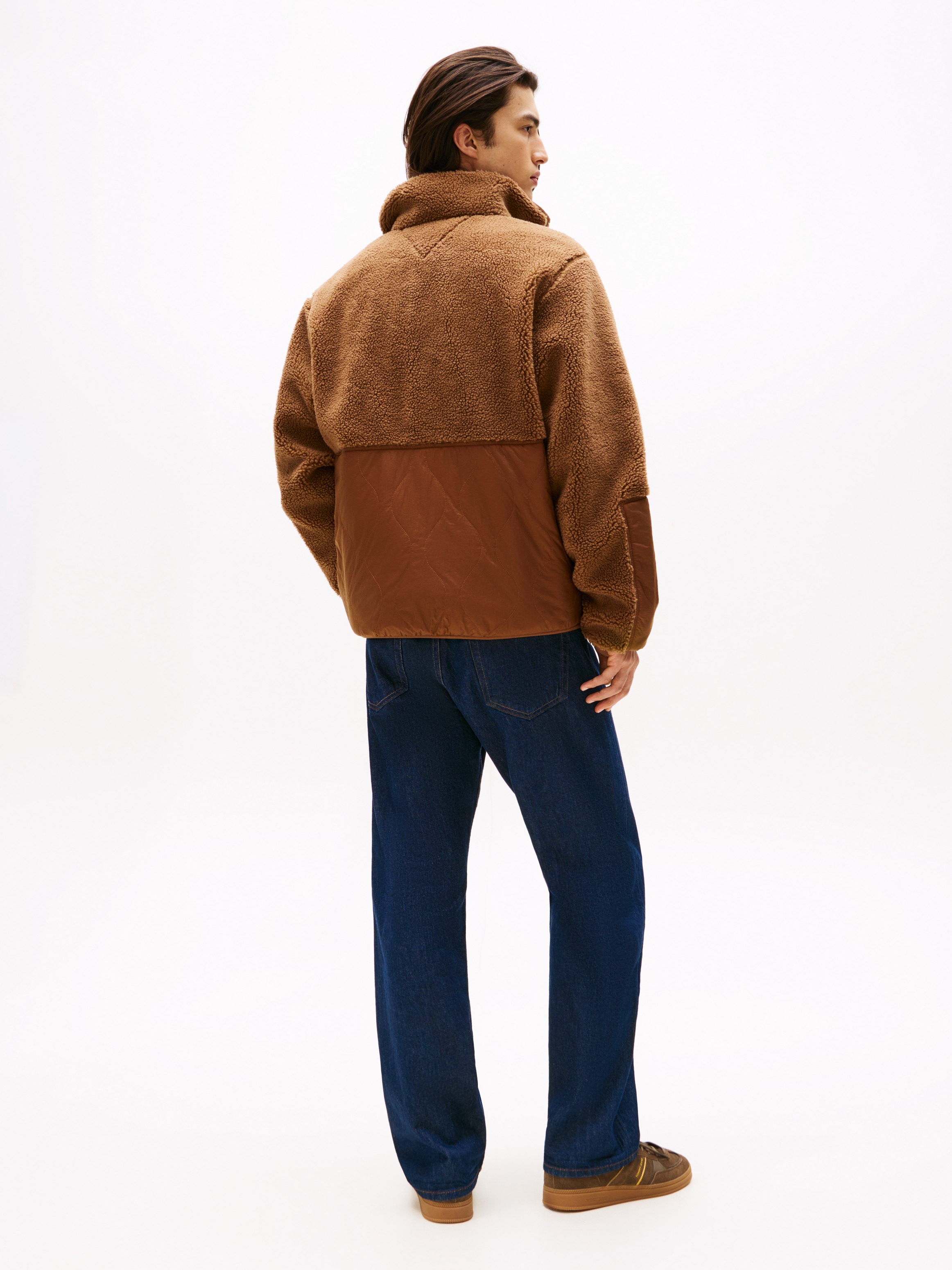Tommy Jeans Steppjacke »TJM ESSENTL MIX TEDDY« Übergangsjacke relaxed fit, mit Teddy Fleece, Stehkragen
