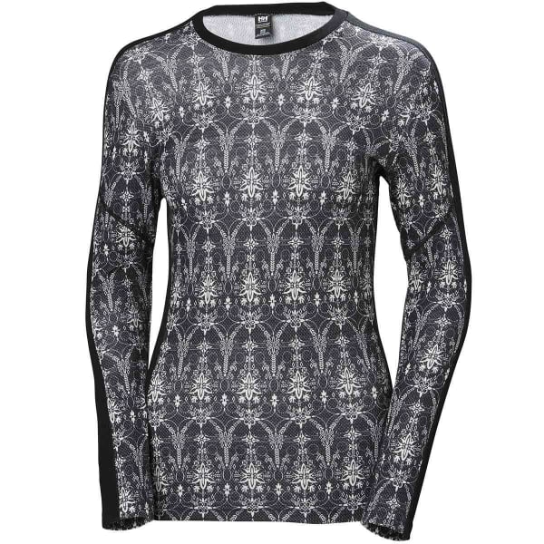 T-shirt thermique HELLY HANSEN HELLY HANSEN W HH LIFA MERINO GRAPHIC CREW BLACK / FROST PRINT 19 BLACK / FROST PRINT