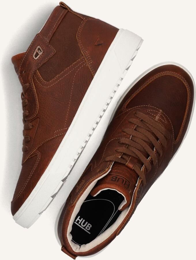 Hub Nevada Hoge sneakers Leren Sneaker Heren Cognac