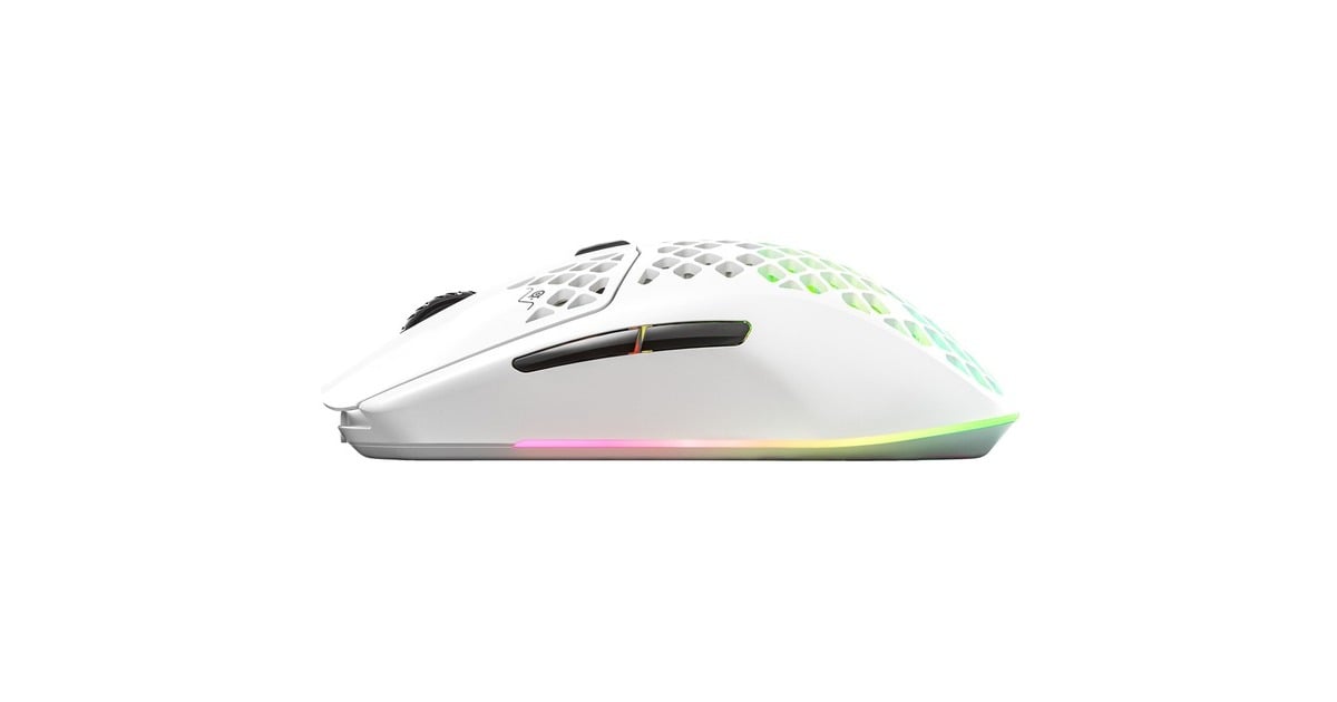 SteelSeriesAerox 3 Wireless - Snow gaming muis  (Wit, 18.000 dpi, RGB leds)