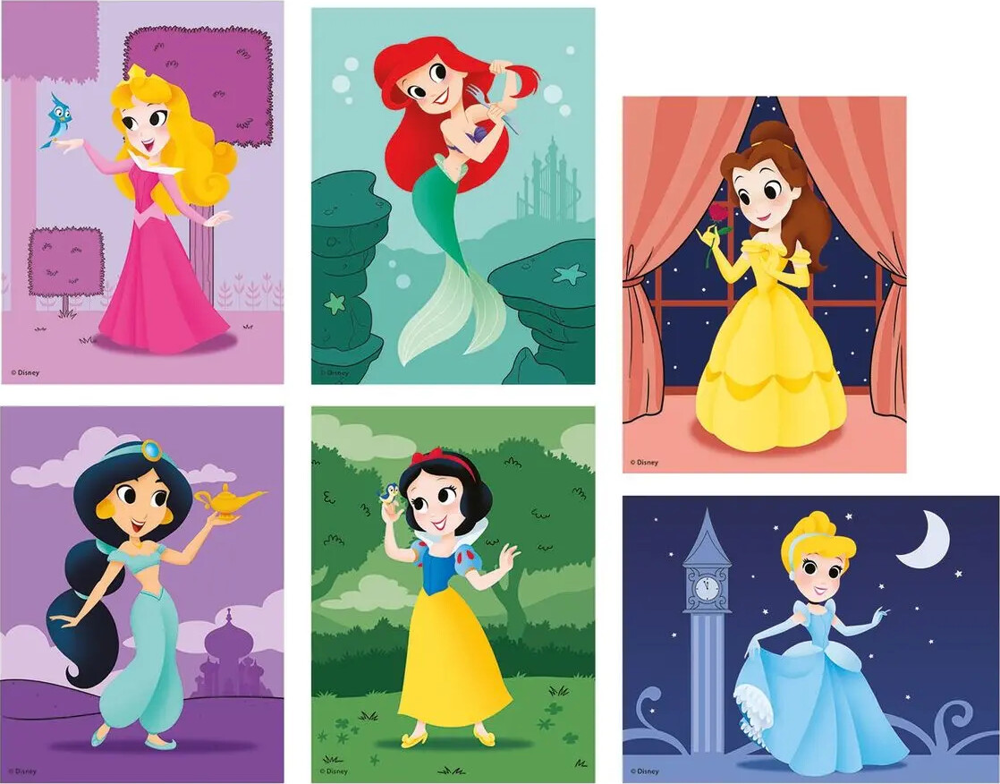 Disney Princess Puslespil - 12 Kuber - Clementoni