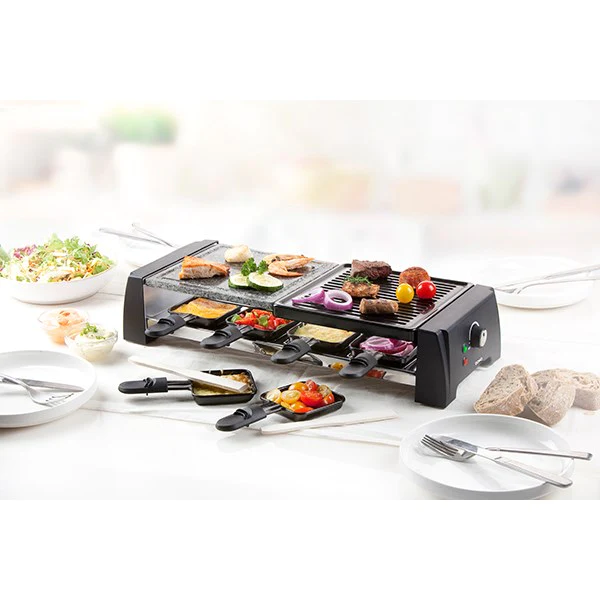 Appareil à raclette-grill avec pierre 8 personnes 1200 W DO9190G Domo