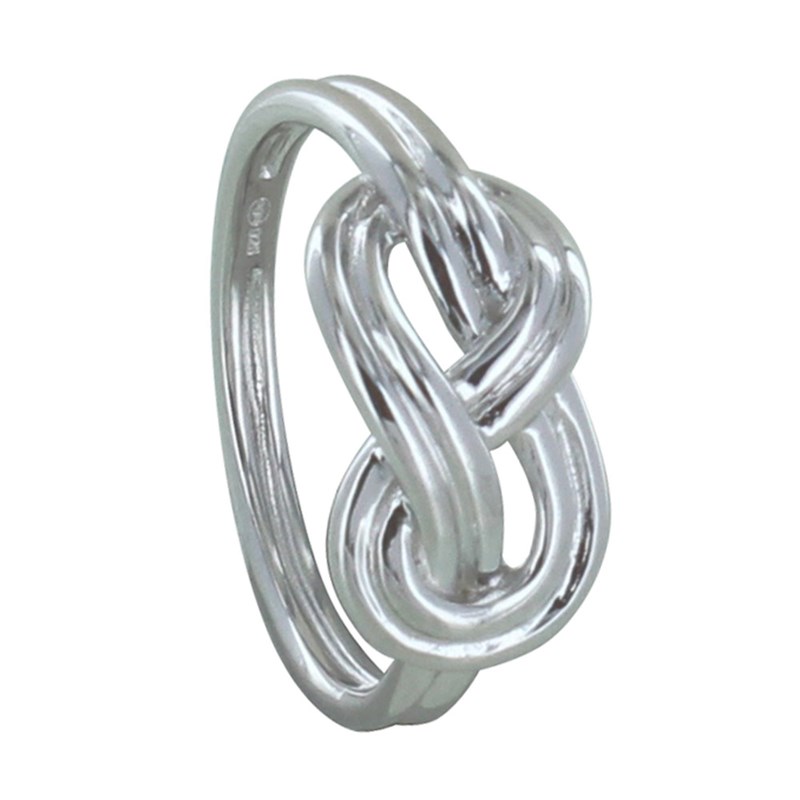 Bague Argent Rhodié Double Noeud Marin
